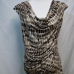 Vince Camuto Brown Abstract Top